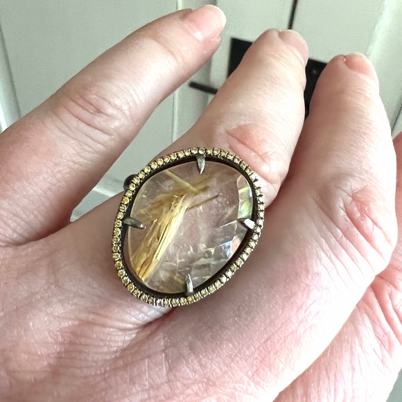 Jewelry - Rutilated Quartz and Yellow Diamond Ring